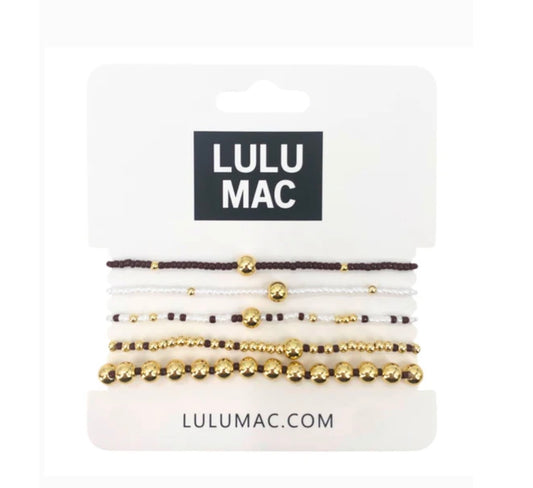 LULU MAC MAROON/WHITE BRACELET