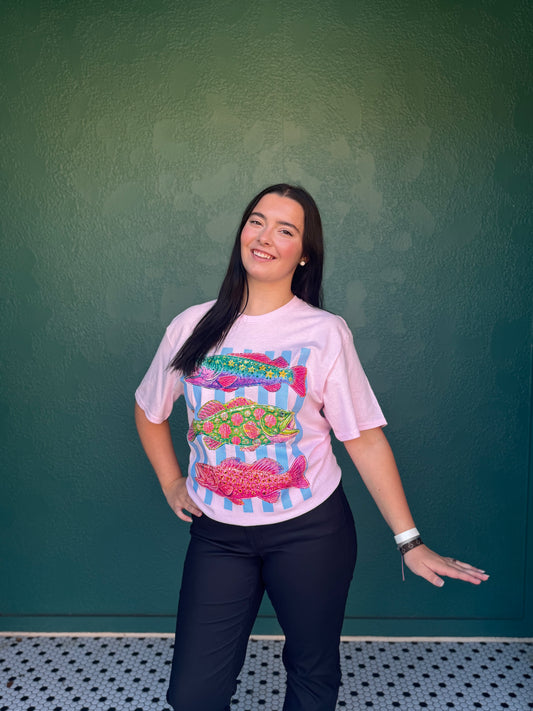 Light Pink 3 Fish Tee