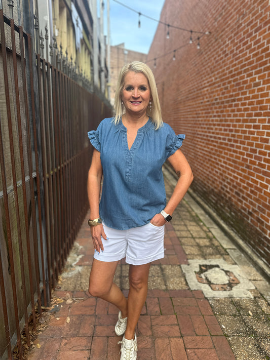 PRETTY GIRL DENIM TOP