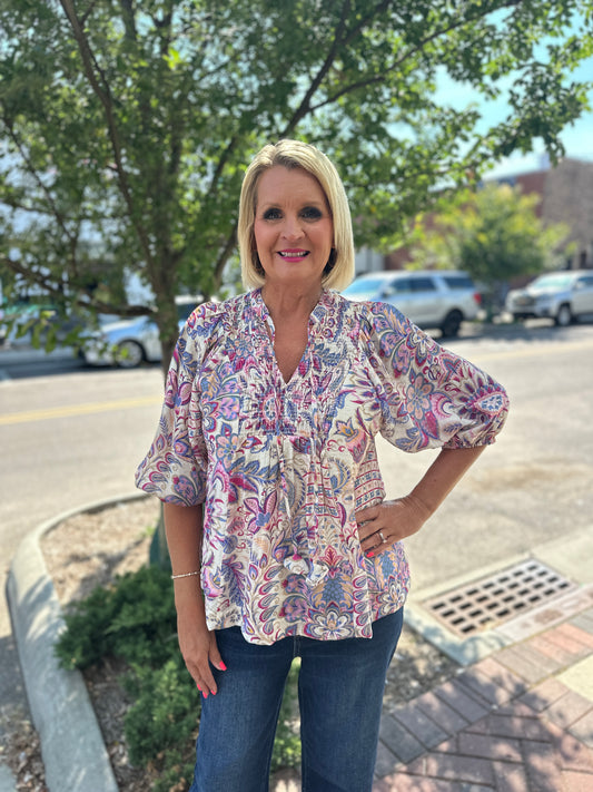 Floral Paisley Boho Top
