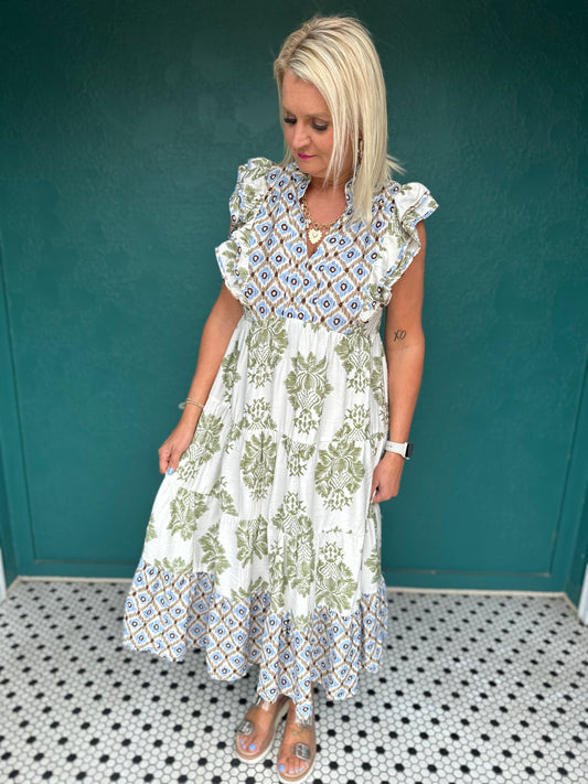 OLIVE MIX DRESS