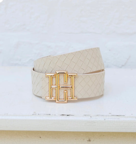CAROLINE HILL WOVEN ALMOND BELT