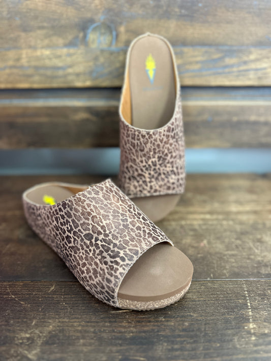 Wren Leopard Faux Leather Sandal