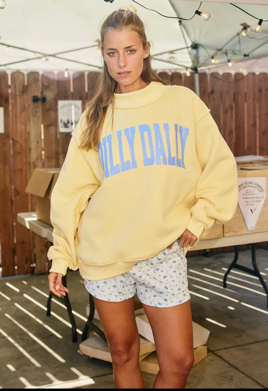 Yellow Dilly Dally & Lolly Gag Reversible Sweatshirt