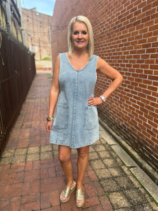 DENIM OVERALL DR
