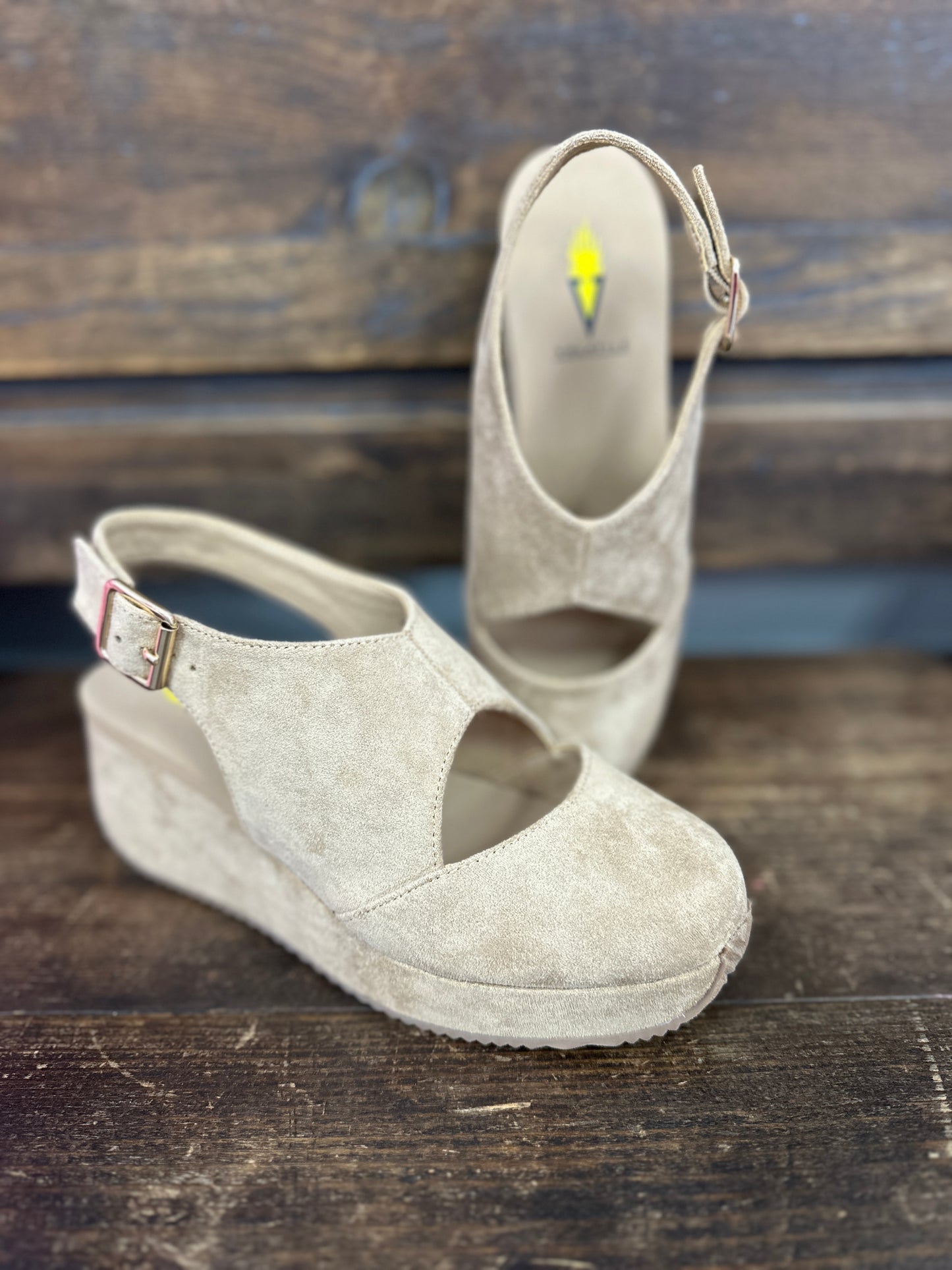 Aurora Sand Faux Suede Wedge