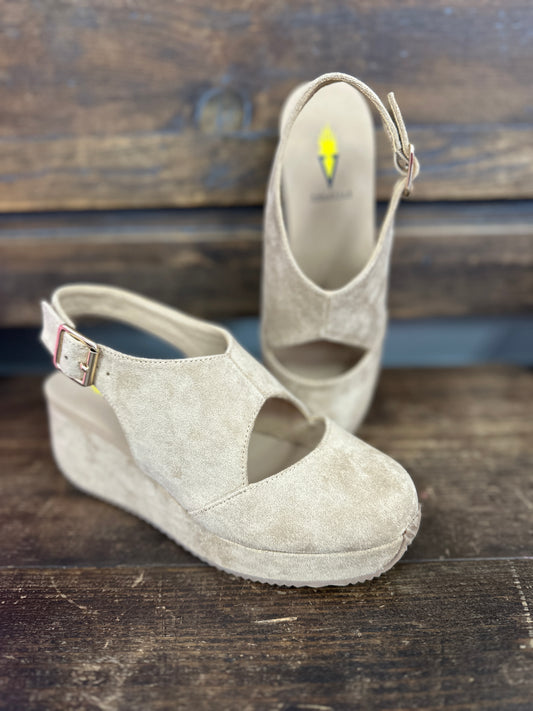 Aurora Sand Faux Suede Wedge