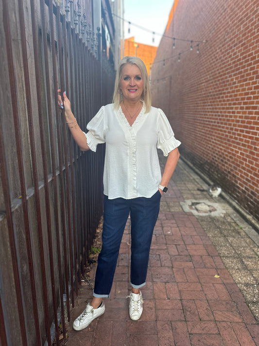 SOLID V-NECK WHITE