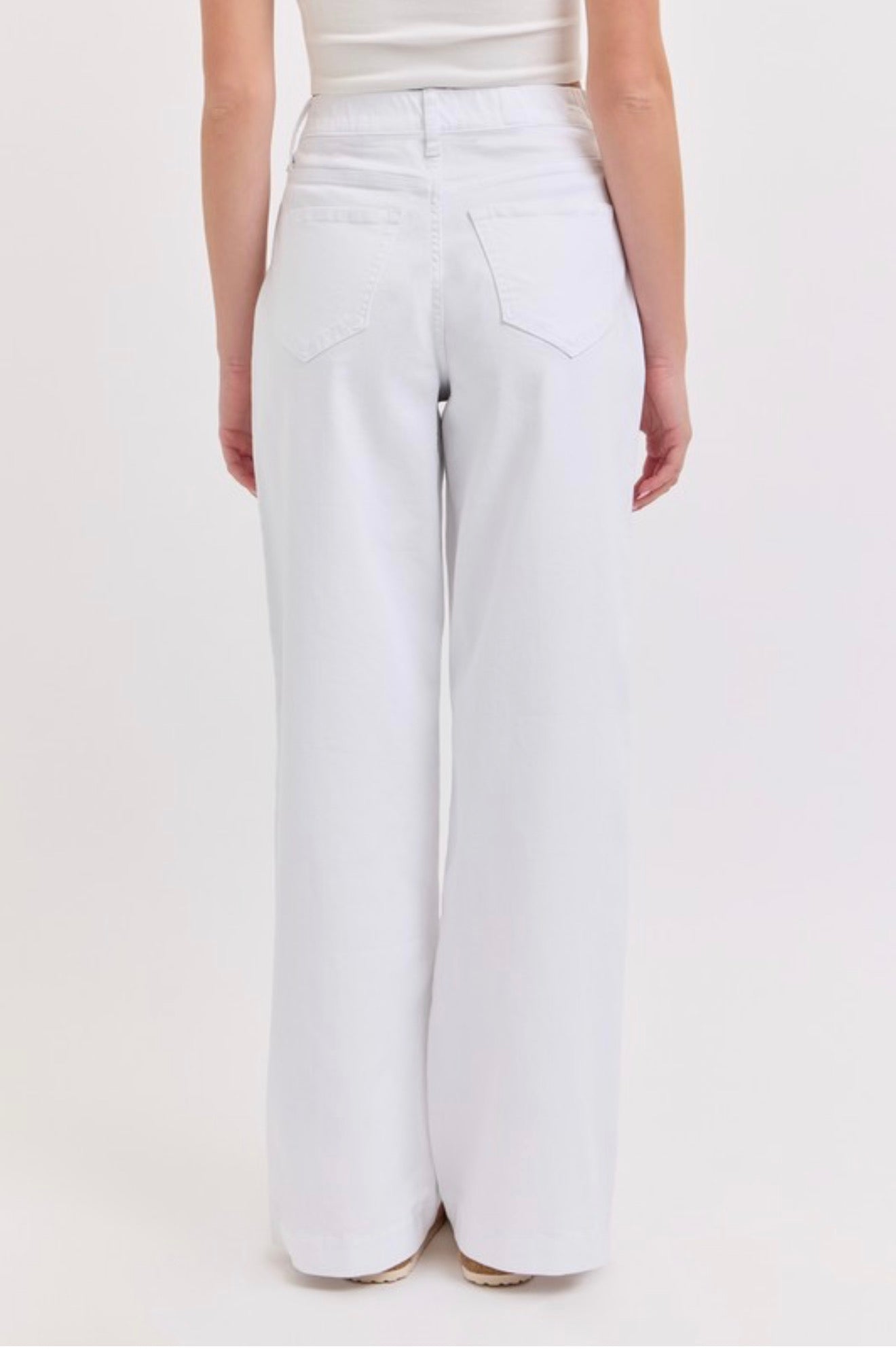 High Rise Pull On Wide Leg