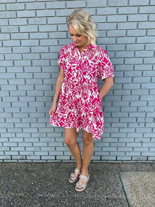 FUCHSIA TIERED DR