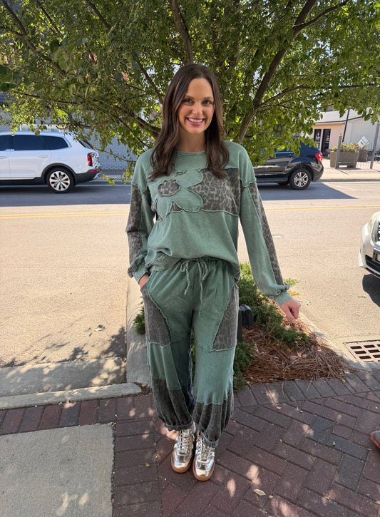 Mineral Washed Cheetah Lounge Set