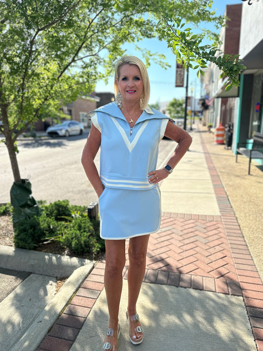 Jersey Skirt Set, LT Blue