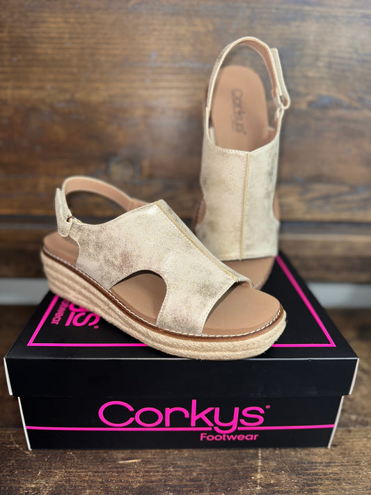 GOLD METALLIC WEDGE