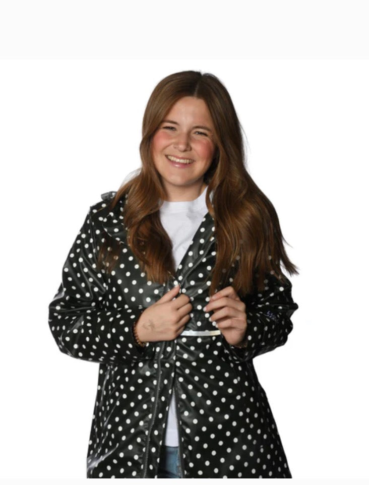 LULU MAC BL POLKA DOT RAINCOAT