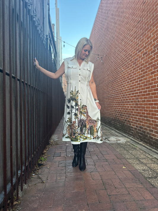 CREAM SAFARI DRESS