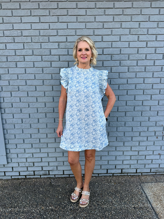 BLUE/WHITE SILKY DR