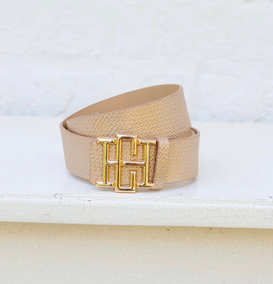 CAROLINE HILL WOVEN GOLD BELT