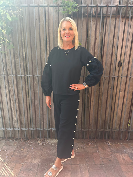 BLACK PEARL PANT SET