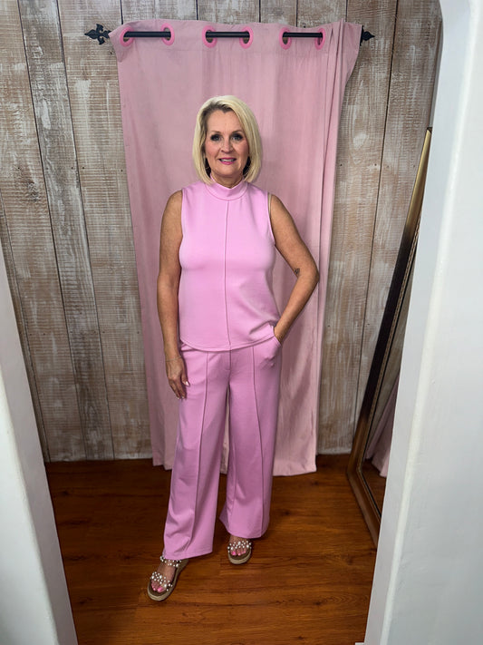 PINK SLEEVELESS/ PANT SET