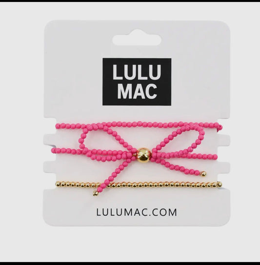 LULU MAC HOT PINK BOW BRACELET