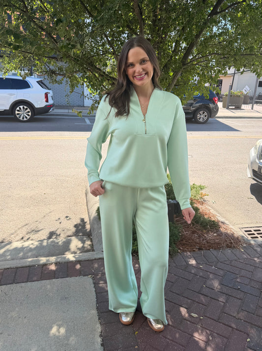 MINT HALF ZIP JOGGING SET