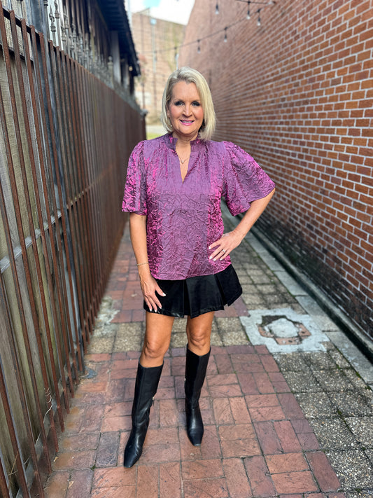 PLUM FLUTTER TOP