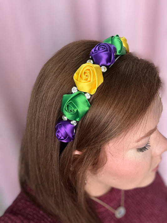 MARDI GRAS ROSE HEADBAND