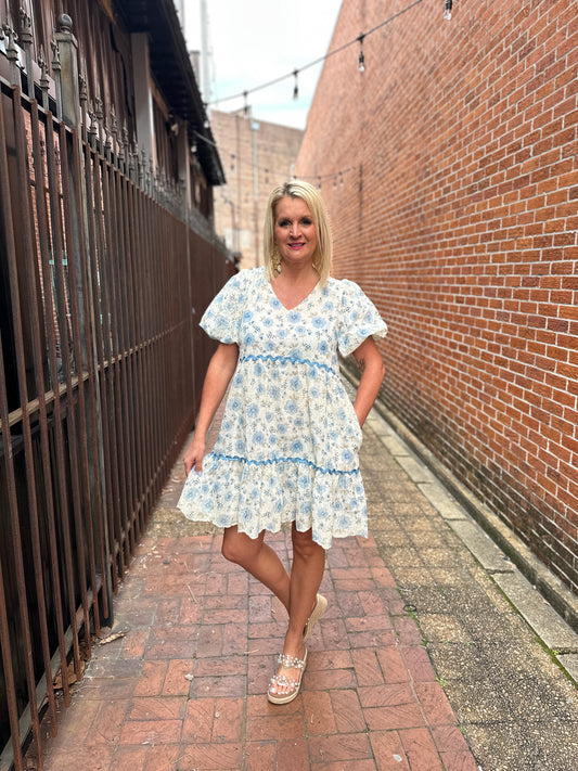 FLORAL BLUES DRESS