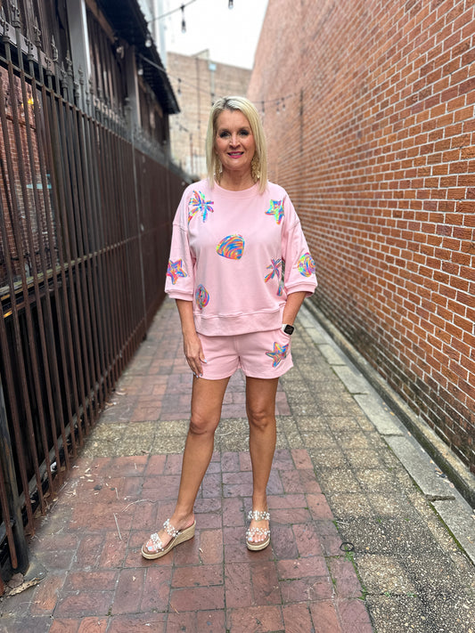 SEQUIN SUMMER SHORT SET