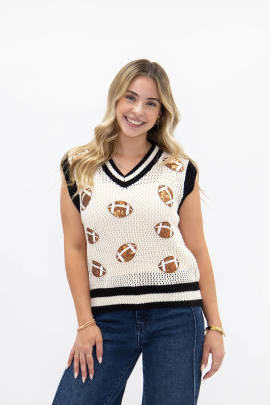 Glitter Football Patches Vest