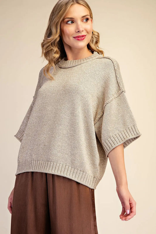 GOLD LUREX METALLIC SWEATER