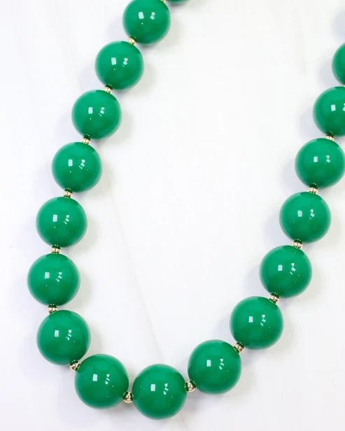 MEGAN BEADED NECKLACE GREEN