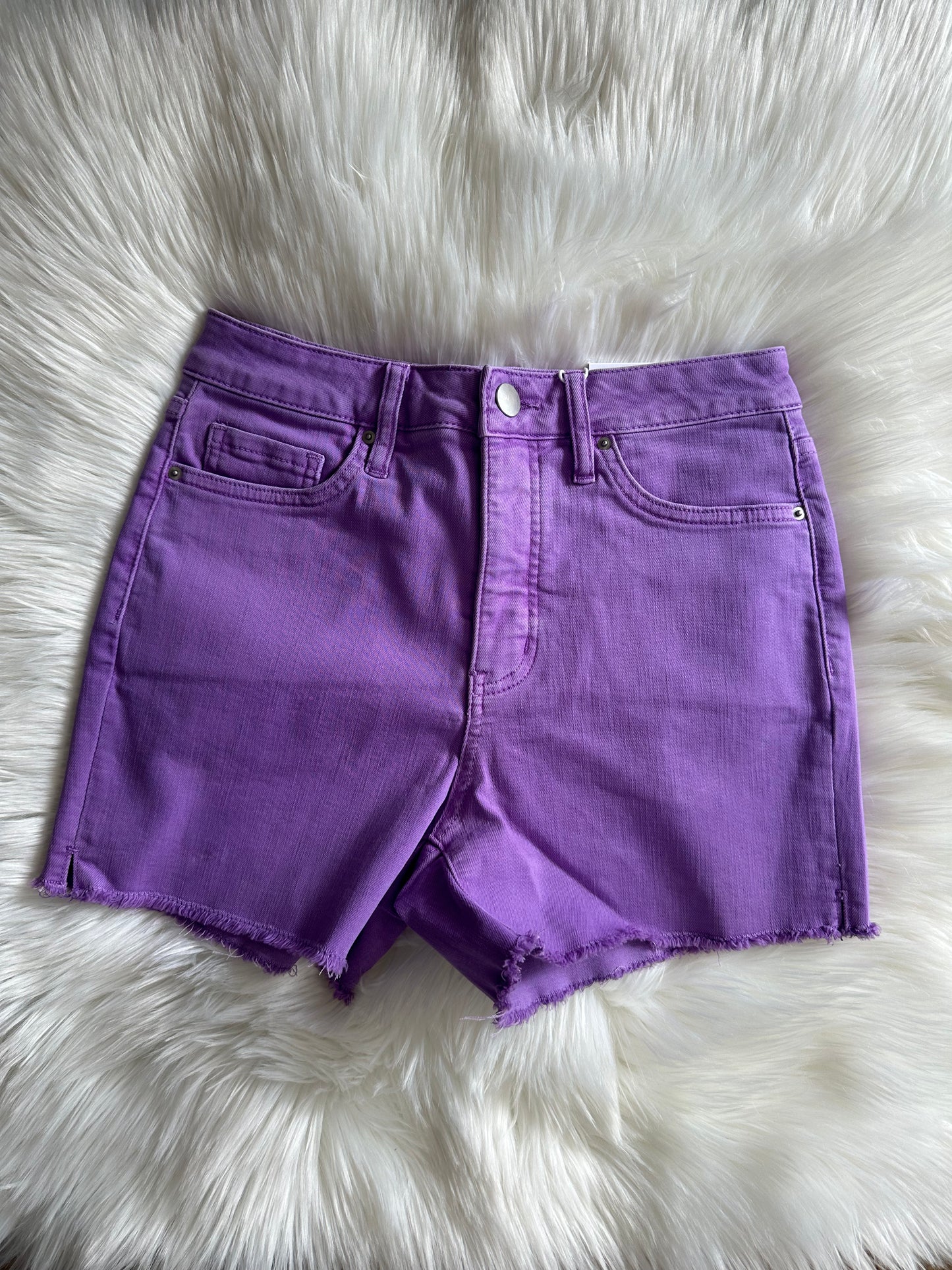 PERIWINKLE FRAY HEM  SHORTS