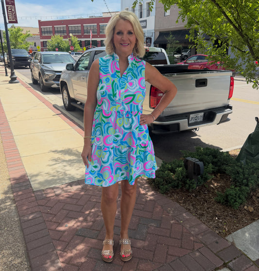 Laison Abstract Print Dress