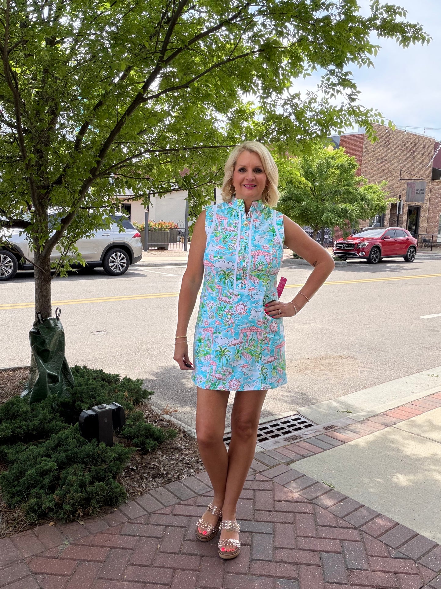 SAMARA MID ZIP MOCK NECK DRESS