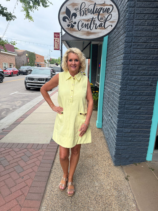 LEMON DENIM DRESS