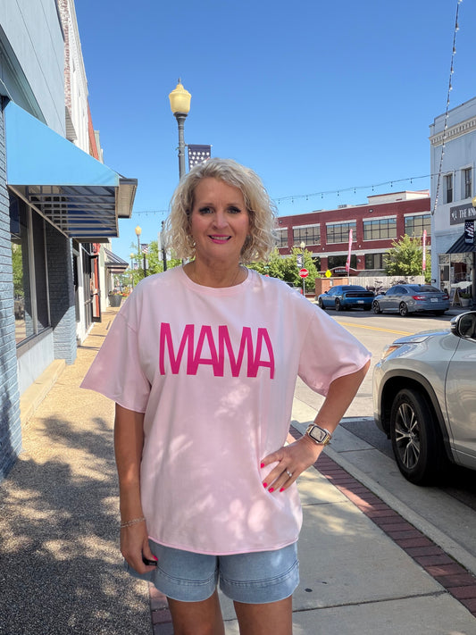 MAMA on Pink Relaxed Fit Tee