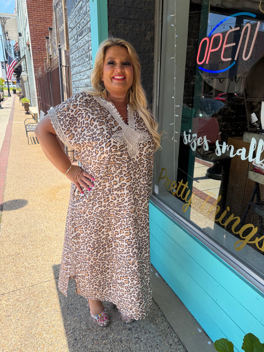 +LEOPARD MAXI DR W/APL