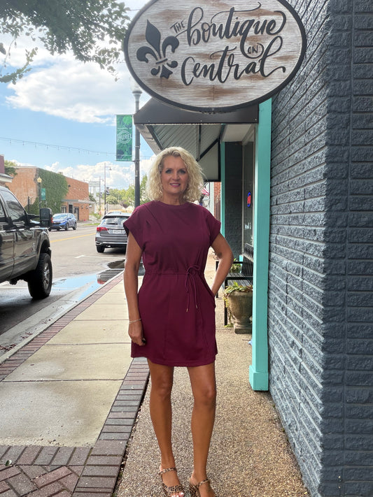 MERLOT Pleated Mini Dress