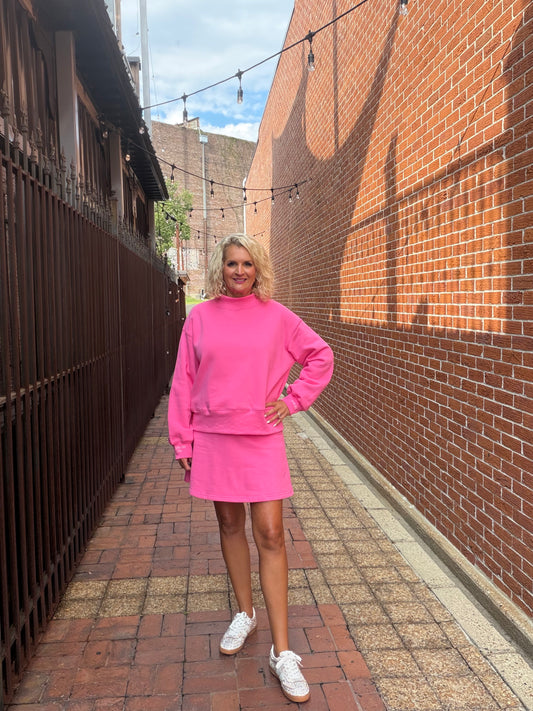 BUBBLEGUM EVERFLEECE SKORT SET