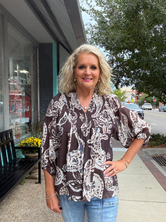 Paisley Print Boho Top