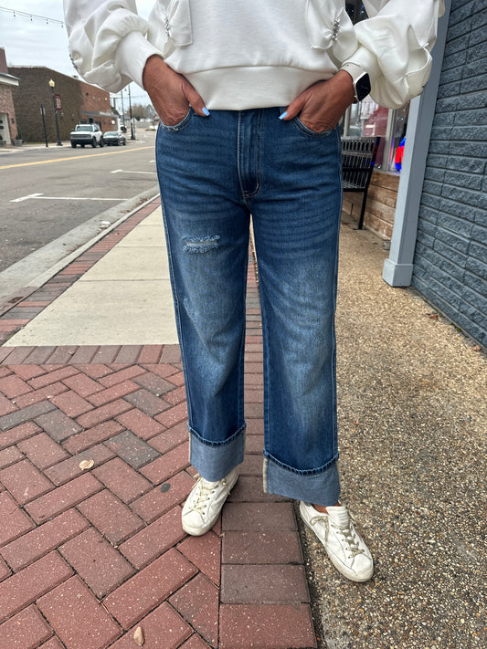 SINGLE FOLD DAD JEAN