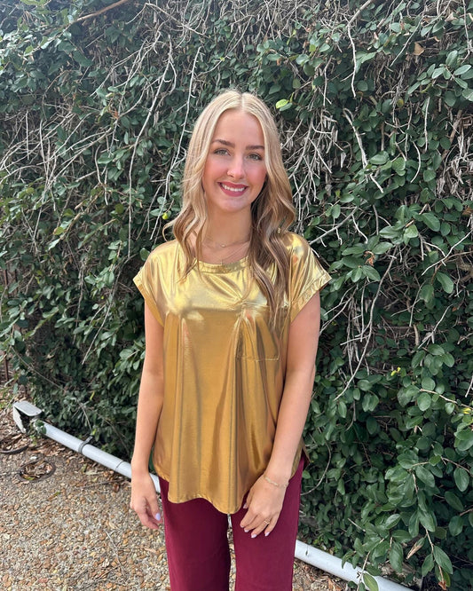 GOLD U-NECK TOP