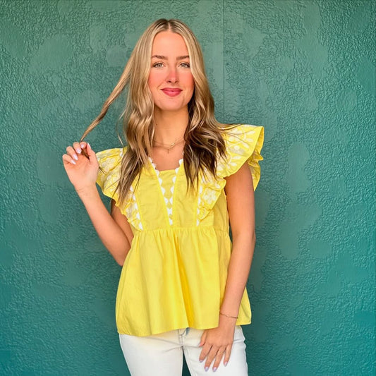 YELLOW SLEEVELESS TOP