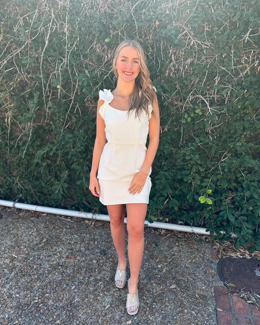 CLASSY AND SASSY DRESS, WHITE