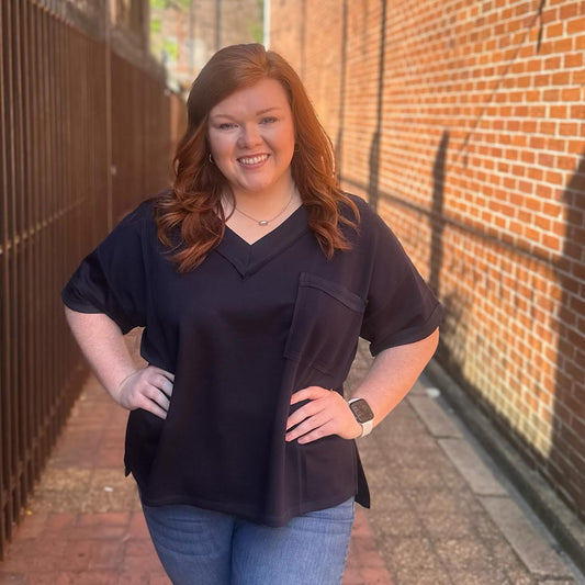 +NAVY OVERSIZED TOP