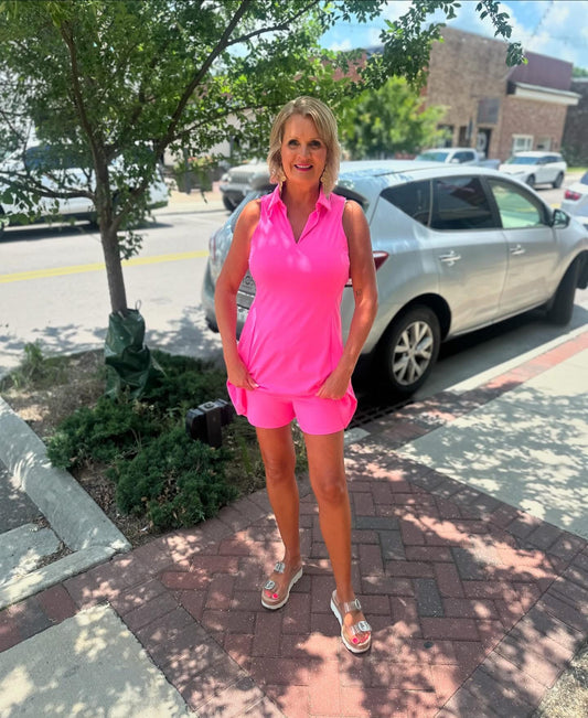 Giorgia Polo Dress, Bubble Gum