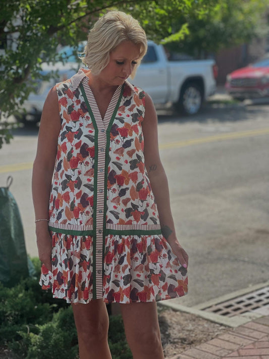 Pumpkin Mix Sleeveless Dress