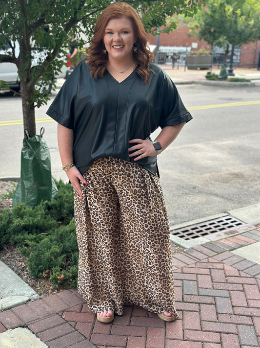 +Leopard Print Skirt Pants