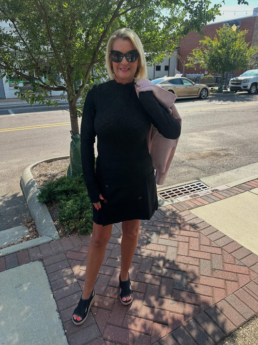 BLACK LAYERED HIGH NECK